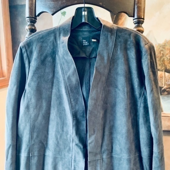 ✨✨Fisher Project Steel Gray Calf Suede Jacket ✨M✨ - Picture 2 of 6